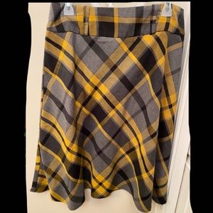 black and yellow plaid skirt